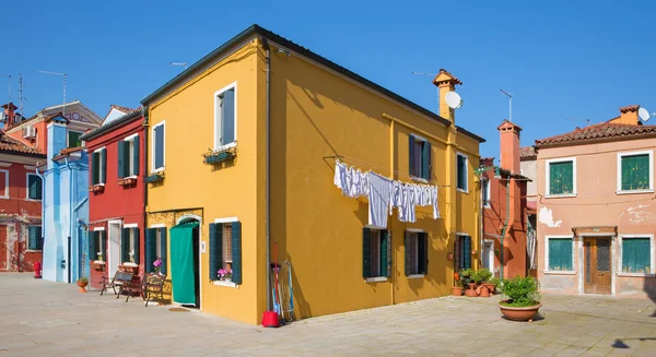 Venezia - Case di Burano — Foto Stock