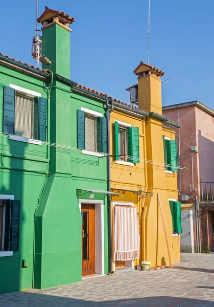 Veneza - Casas e ailse da ilha de Burano — Fotografia de Stock