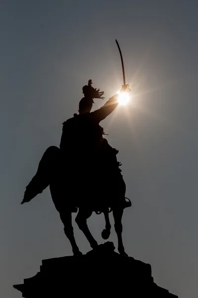 Venice - Silhouette of Monument to Victor Emmanuel II by Ettore Ferrari from year 1887 — Stock Photo, Image