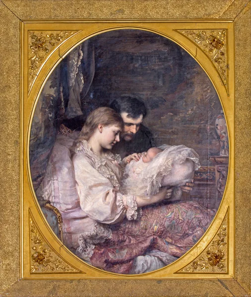 SAN ANTONIO, ESLOVAQUIA - 26 DE FEBRERO DE 2014: "El lacayo de la familia" de Leopold Horowitz (1885) en el salón búlgaro del palacio Saint Anton . — Foto de Stock