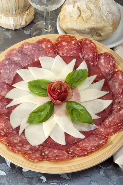 Plate of cold cuts — Stock Photo, Image