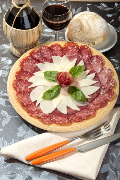 Plate of cold cuts — Stock Photo, Image