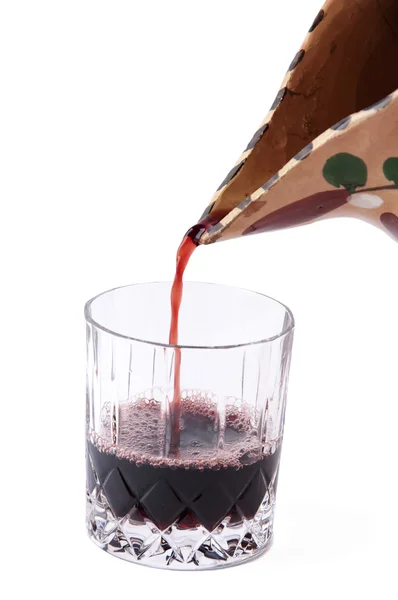 Jug wine in old crock — Stock Photo, Image