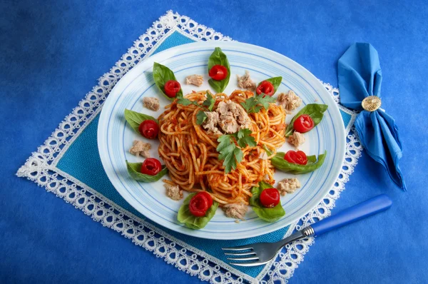 Spaghetti al tonno — Foto Stock