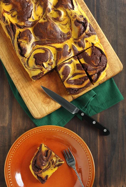 Pumpkin swirl brownies — Stock Photo, Image