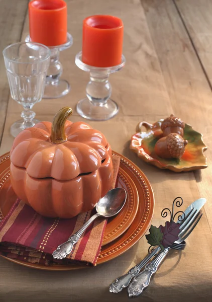Réglage de table pour le jour de Thanksgiving — Photo