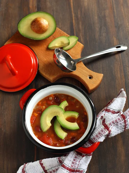Vegetarische chili soep — Stockfoto