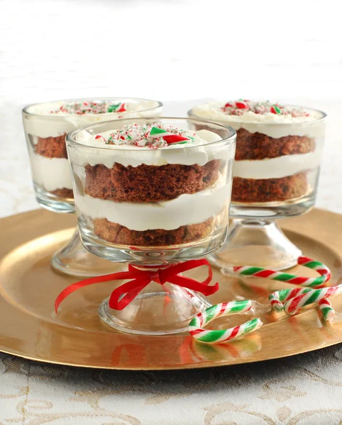 Candy Cane chocolate trifle — Stock Photo, Image