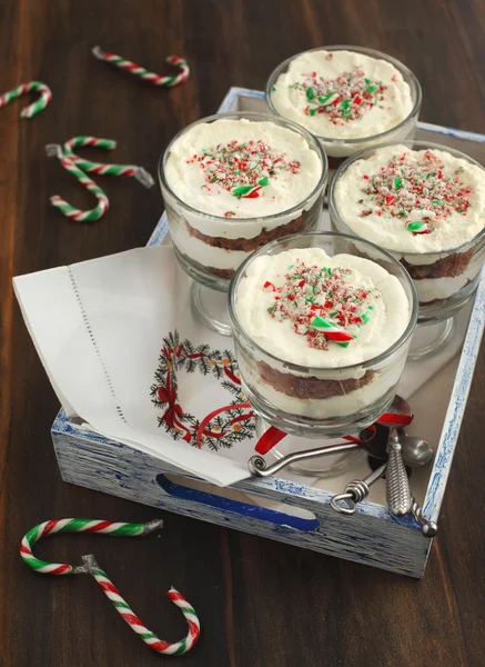 Candy Cane chocolate trifle — Stock Photo, Image