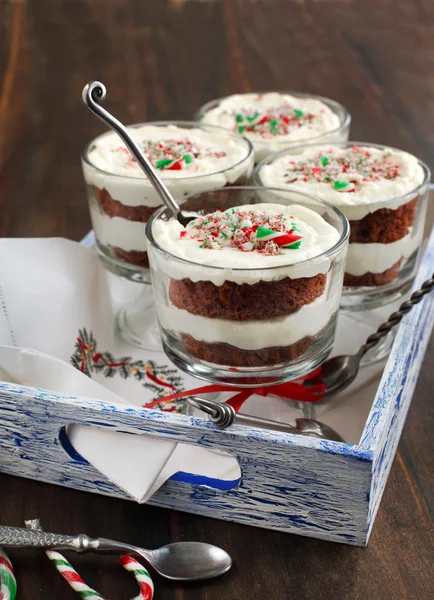 Candy Cane chocolate trifle — Stock Photo, Image