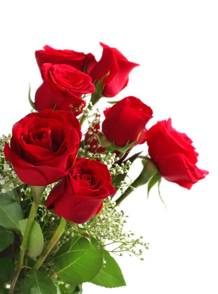 Red roses bouquet on white background — Stock Photo, Image