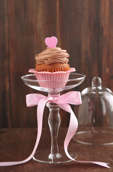 Valentin csokoládé cupcake — Stock Fotó