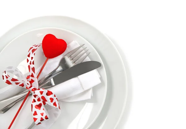 Configuração de lugar de mesa para Valentine — Fotografia de Stock