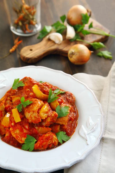 Indické kuře jalfrezi — Stock fotografie