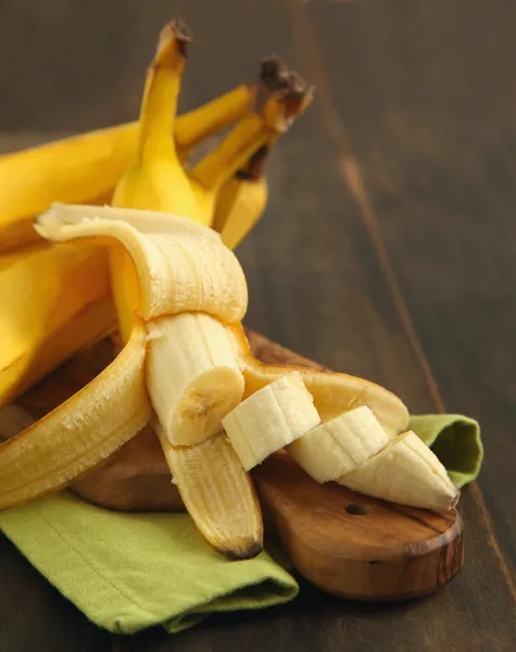 Plátano en rodajas maduras Fotos de stock libres de derechos