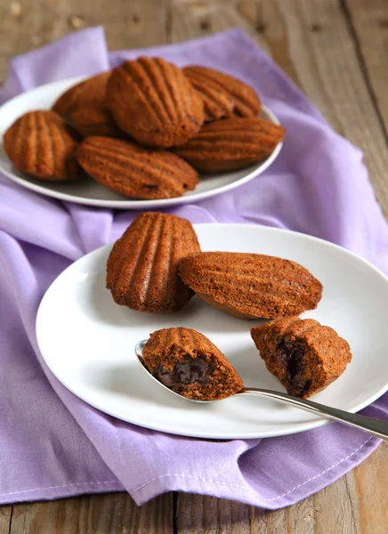 Warm chocolate madeleines — Stock Photo, Image