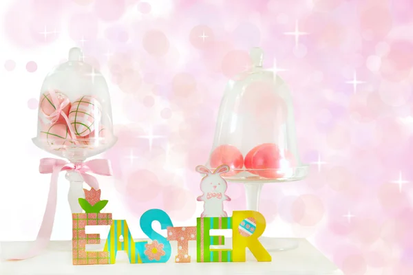Easter Eggs and letters EASTER — Stock Photo, Image