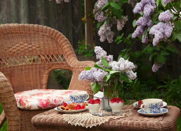 Frühstück im Garten — Stockfoto