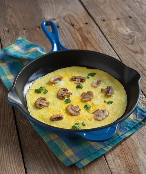 Omelette with mushroom. Selective focus — Stock Photo, Image