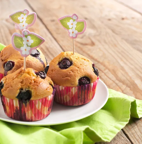 Zelfgemaakte blueberry muffins — Stockfoto