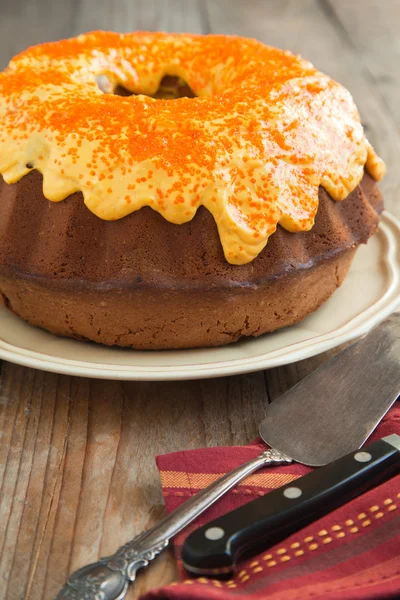 Pastel de especias de calabaza con glaseado de queso crema — Foto de Stock