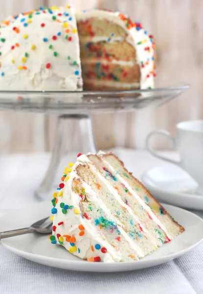 Vanilla Sprinkles Cake. — Stock Photo, Image
