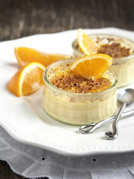 Pomarańczowy creme brulee — Zdjęcie stockowe