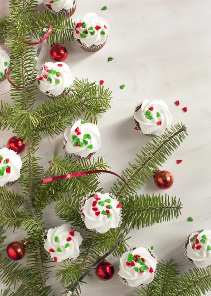 Kerstmis cupcakes — Stockfoto