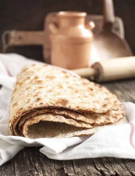 Sesam-Fladenbrot — Stockfoto