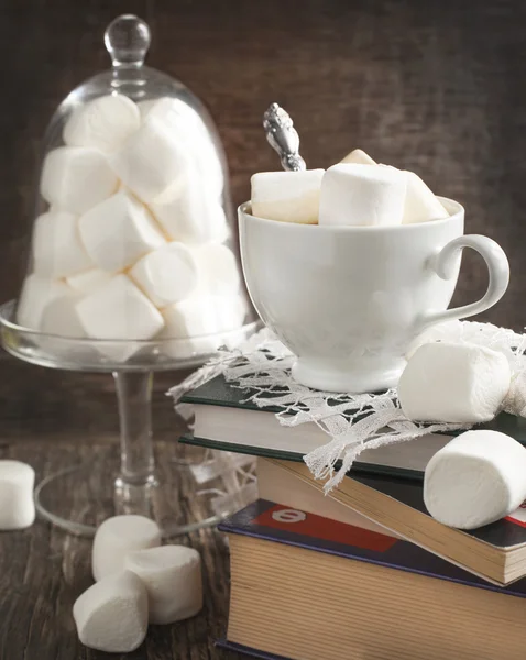Tazza di cioccolata calda e marshmallow — Foto Stock