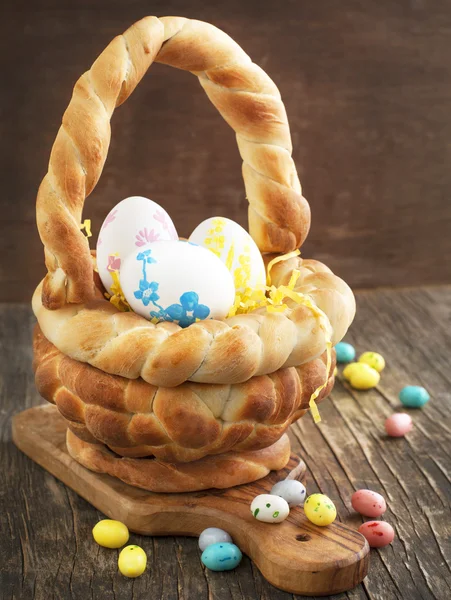 Easter braided basket — Stock Photo, Image