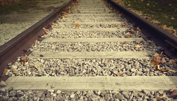 Close up on part of railroad track — Stock Photo, Image