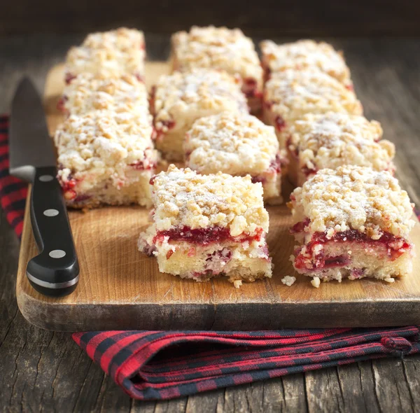 Preiselbeer-Frischkäse-Kaffee-Kuchen — Stockfoto