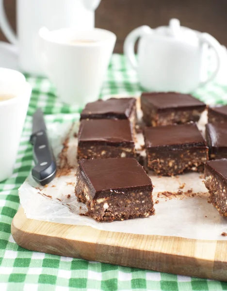 No-bake csokoládé négyzetek — Stock Fotó