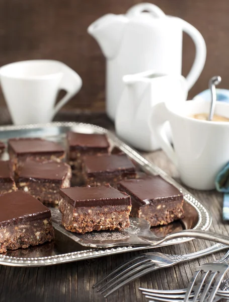 No-bake csokoládé négyzetek — Stock Fotó