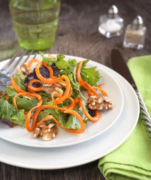 Spring green salad with carrot — Stock Photo, Image