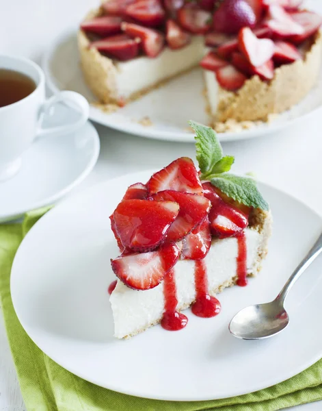 Çilek Cheesecake — Stok fotoğraf