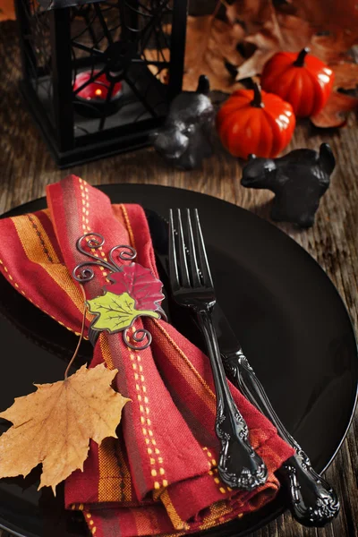 Halloween table setting — Stock Photo, Image