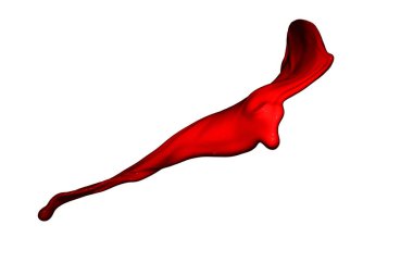 Red paint splash isolated on a white background.