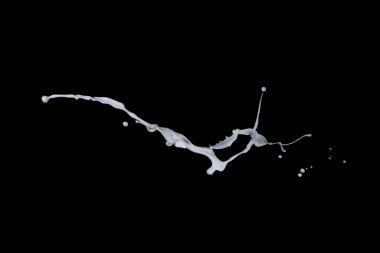 Siyah arkaplanda beyaz boya sıçraması.