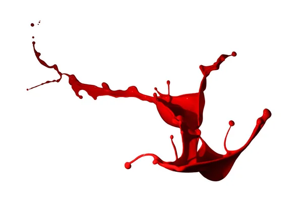 Red Paint Splash Isolated White Background — Stock Photo, Image