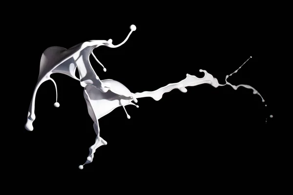 Siyah Arkaplanda Beyaz Boya Sıçraması — Stok fotoğraf
