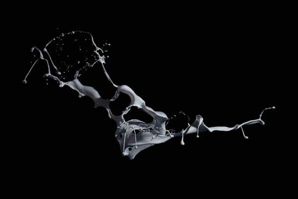 White Paint Splash Isolated Black Background — Stock Photo, Image