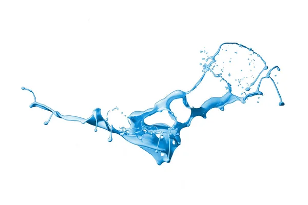 Kék Festék Splash Elszigetelt Fehér Háttér — Stock Fotó