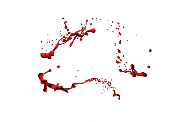 Red Paint Splash Isolated White Background — Stockfoto