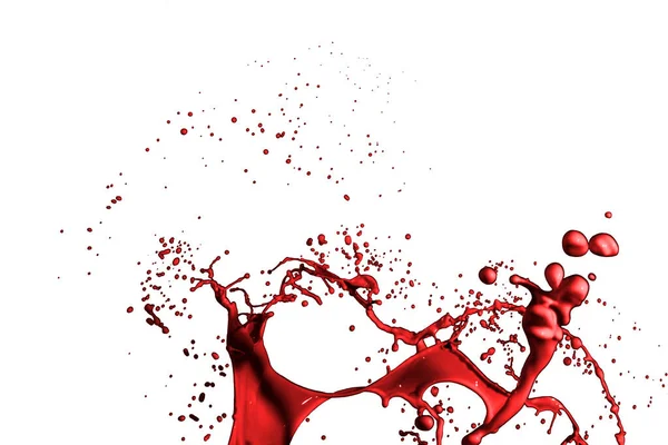 Red Paint Splash Isolated White Background — Zdjęcie stockowe