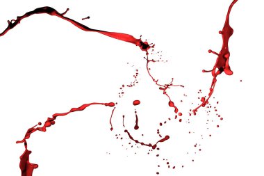 Red paint splash isolated on a white background.