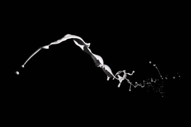 Siyah arkaplanda beyaz boya sıçraması.