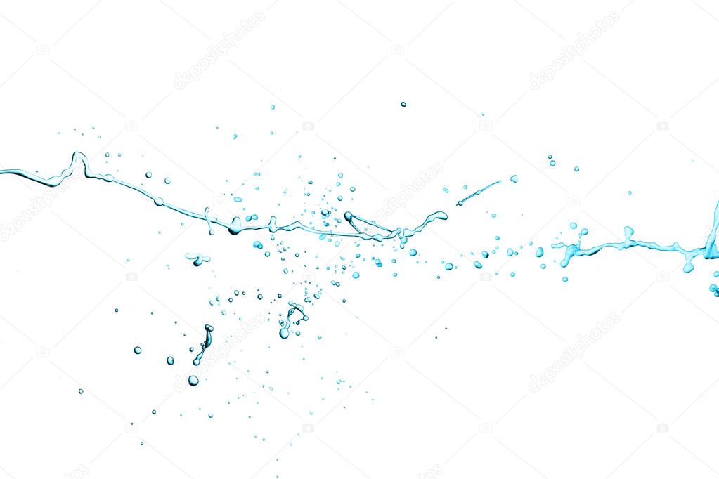 Light blue paint splash isolated on white background
