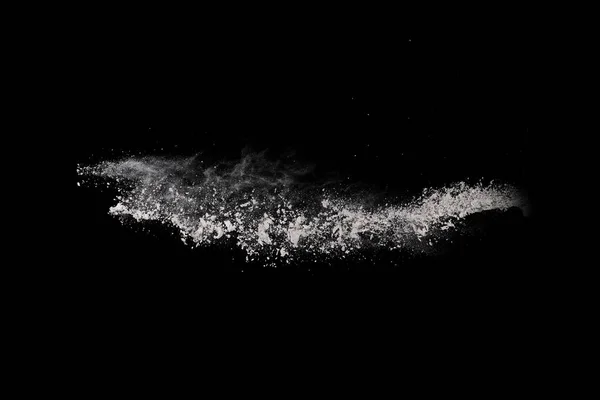 Взрыв Белого Пороха Черном Фоне Цветное Облако Разноцветная Пыль Взрывается — стоковое фото